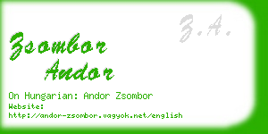 zsombor andor business card